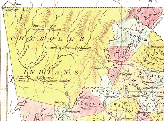 Map of the Cherokee Nation 1830