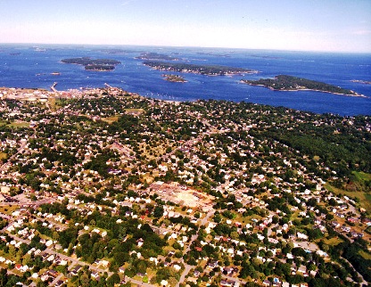 South Portland Maine from the sky