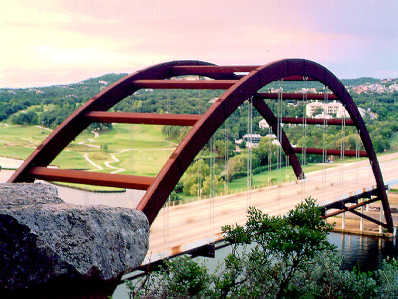 Austin's 360 Bridge overlooking the beautiful Westlake Hills area