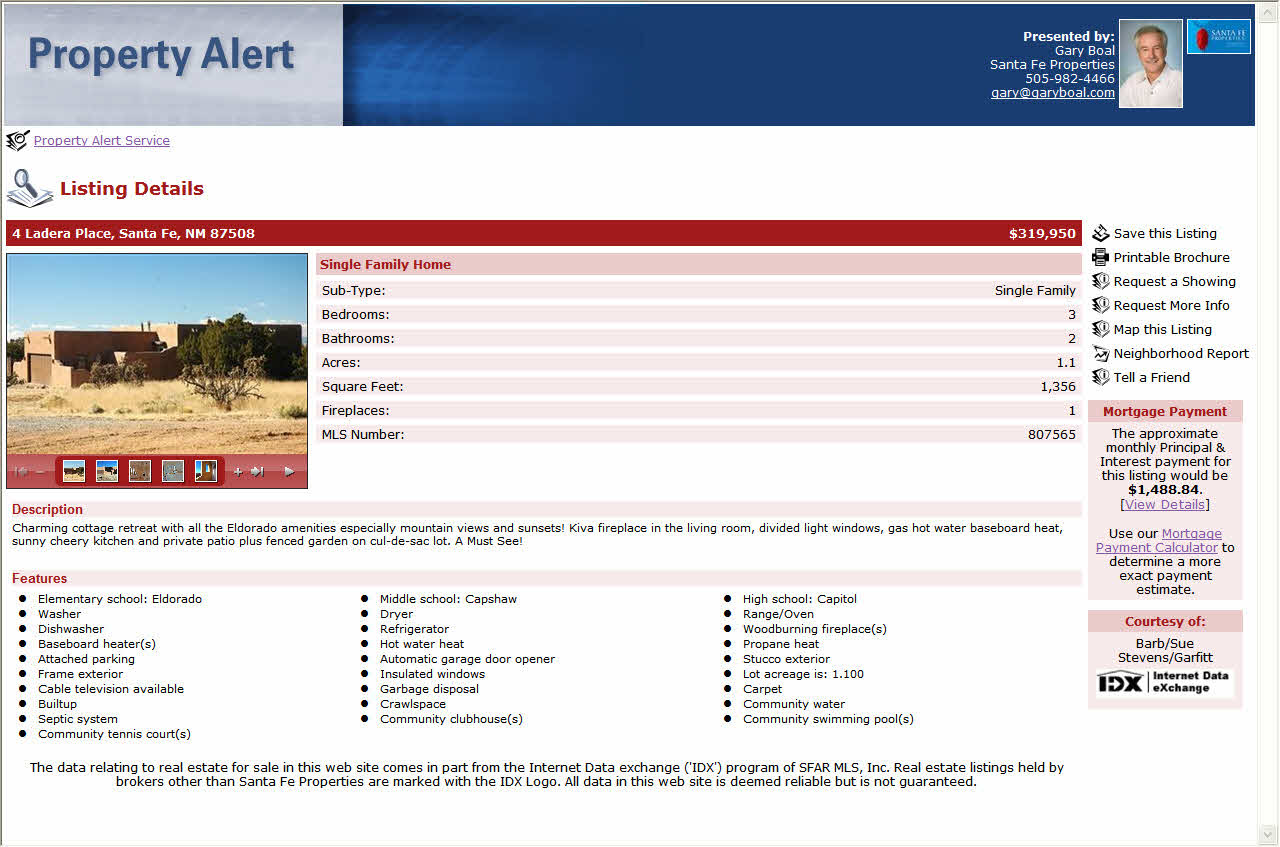 Santa Fe property MLS alert