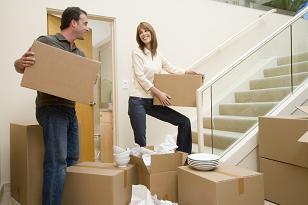 Couple Moving Boxes