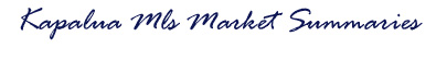 Kapalua MLS Market Summary Home Page
