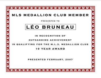 MLS Medallion Club Member 10 Year Award 2007