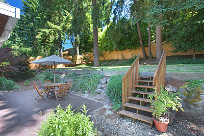 Backyard with terraces